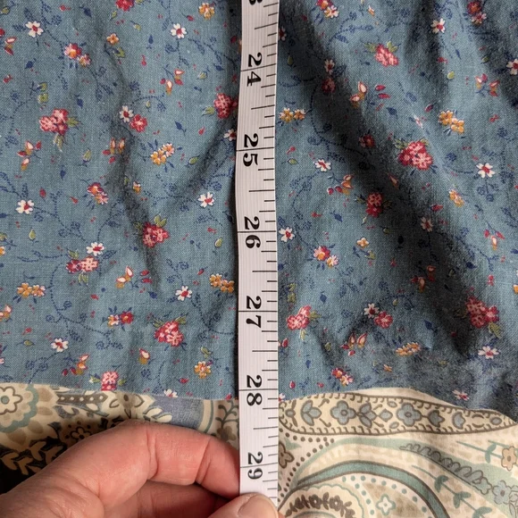 Hand Made Floral Blue Long-Sleeve Dress For Easter Cottage Core - Picture 5 of 6